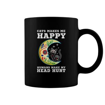 Cat & Moon Sugar Skull Dia De Los Muertos, Day Of The Dead Coffee Mug - Thegiftio