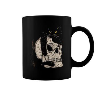 Cat Creepy Cat Goth Skull Gothic Coffee Mug | Mazezy