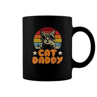Cat Daddy, Vintage 80S Style Cat Retro Sunglasses Distressed Coffee Mug | Mazezy