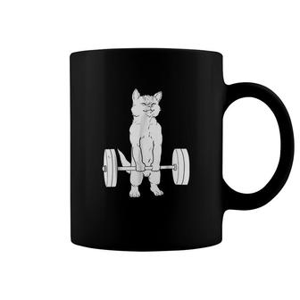 Cat Deadlift Powerlifting Coffee Mug | Mazezy