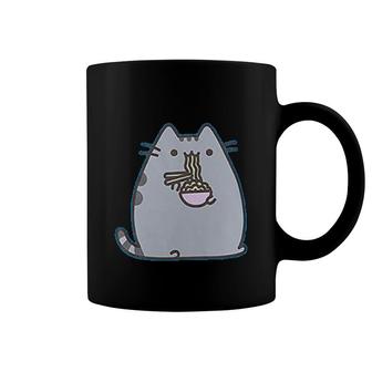 Cat Eating Noodles Funny Coffee Mug | Mazezy
