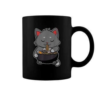 Cat Eating Ramen Coffee Mug | Mazezy