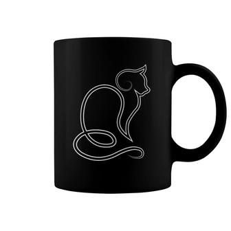 Cat Lovers Line Art For Cat Moms Meow Cute Cats Coffee Mug | Mazezy
