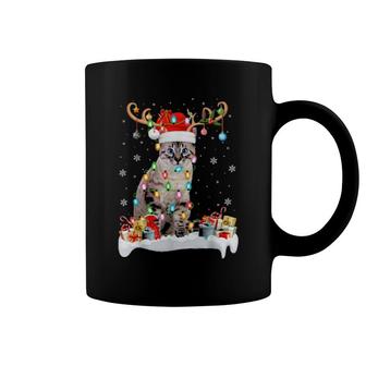 Cat Matching Santa Reindeer Nebelung Cat Christmas Coffee Mug | Mazezy