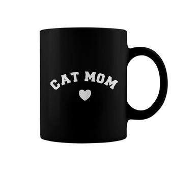Cat Mom Heart Paw Lover Lady Coffee Mug | Mazezy