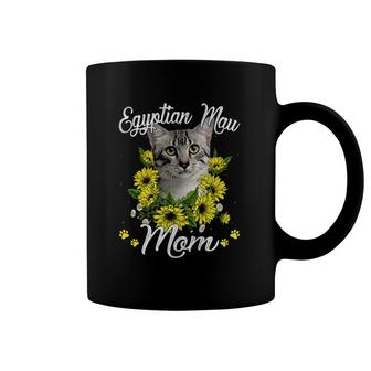 Cat Mom Mother's Day Gifts Sunflower Egyptian Mau Mom Coffee Mug | Mazezy
