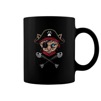Cat Pirate Jolly Roger Flag Skull And Crossbones Coffee Mug | Mazezy