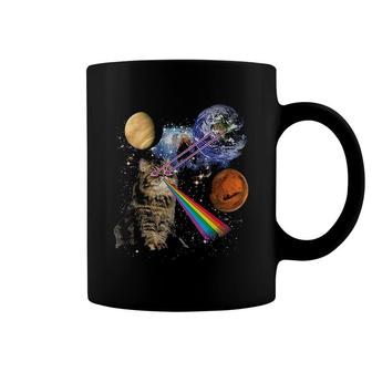 Cat Rainbow In Galaxy Space Coffee Mug | Mazezy