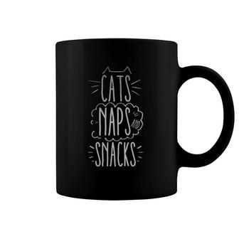 Cats Naps And Snacks Cat Lover Funny Coffee Mug | Mazezy