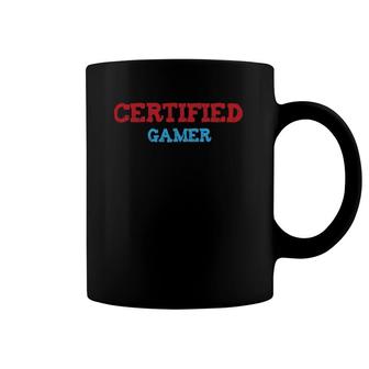 Certified Gamer Retro Vintage Funny Video Games Gaming Coffee Mug | Mazezy