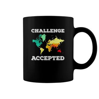 Challenge Accepted Map Funny Gift Travel World Traveler Coffee Mug | Mazezy