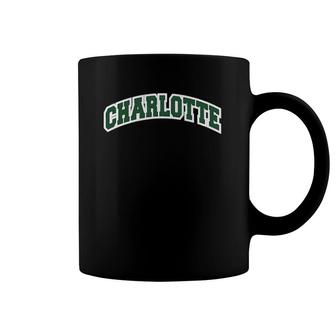 Charlotte North Carolina Classic Athletic Sports Grey Coffee Mug | Mazezy