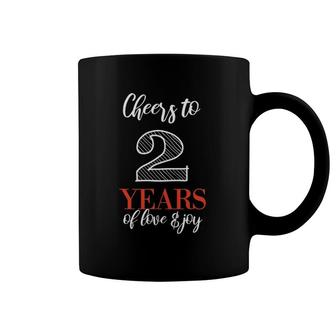 Cheers To 2 Years - 2Nd Wedding Anniversary Coffee Mug | Mazezy