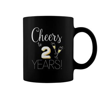 Cheers To 2 Years Married Couples Champagne Anniversary 2022 Ver2 Coffee Mug | Mazezy