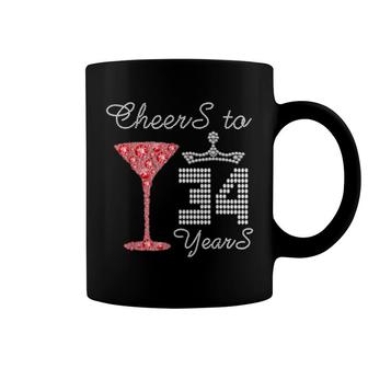 Cheers To 34 Years 34Th Birthday Party Outfit Born In 1987 Coffee Mug | Mazezy