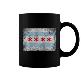 Chicago Flag Distressed Vintage Style Pride Men Women Gift Raglan Baseball Tee Coffee Mug | Mazezy