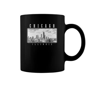Chicago Illinois Skyline Pride Black & White Vintage Chicago Coffee Mug | Mazezy