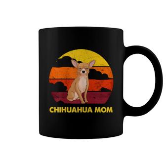 Chihuahua Mama Retro Sunset Chihuahua Mom Coffee Mug | Mazezy