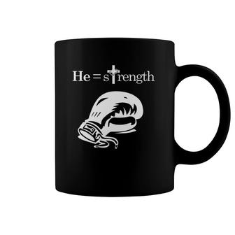 Christian Sports Inspirational Quote Jesus Boxing Coffee Mug | Mazezy