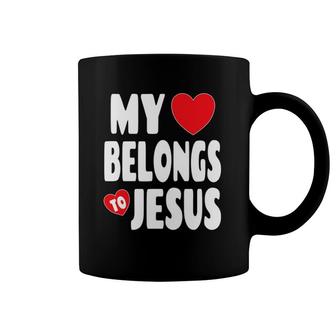 Christian Valentine Graphic Art My Heart Belongs To Jesus Coffee Mug | Mazezy