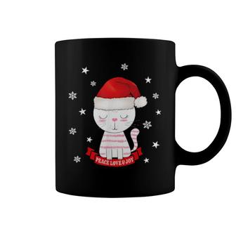 Christmas Cat Kitty Peace Love Joy Coffee Mug | Mazezy