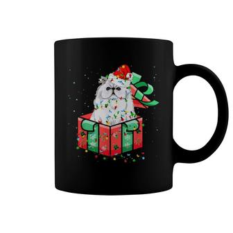 Christmas Cat Persian Cat Christmas Cat Present Coffee Mug | Mazezy