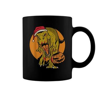 Christmas Dinosaur Pumkin Blood Halloween Saurus Xmas For Men & Women Coffee Mug | Mazezy