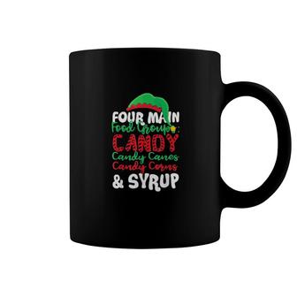 Christmas Four Main Food Groups Elf Buddy Holiday Sweat Coffee Mug | Mazezy
