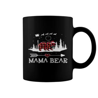 Christmas Lights Pajama Matching Red Plaid Mama Bear Sweat Coffee Mug | Mazezy