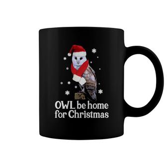 Christmas Owl Be Home For Christmas Santa Hat & Scarf Barn O Coffee Mug | Mazezy