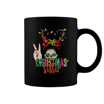 Christmas Sister Messy Bun Buffalo Plaid Apparel Coffee Mug | Mazezy