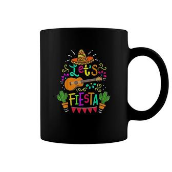 Cinco De Mayo Mexican Guitar Cactus Lets Fiesta Coffee Mug | Mazezy