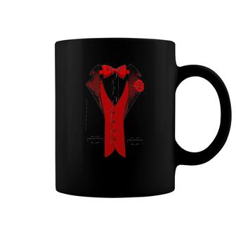 Classic Tuxedo With Red Rose Party Coffee Mug | Mazezy