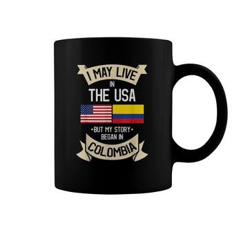Colombia Colombian American Flag Roots Colombians Gift Coffee Mug | Mazezy