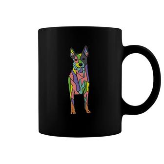 Colorful Heeler Cute Blue Red Australian Cattle Dog Art Gift Coffee Mug | Mazezy
