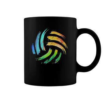 Colorsplash Painted Beach Volleyball Coffee Mug | Mazezy