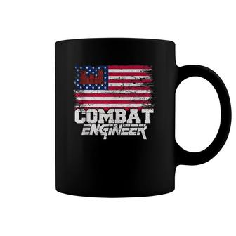 Combat Engineer With American Flag Distressed US Military Coffee Mug | Mazezy