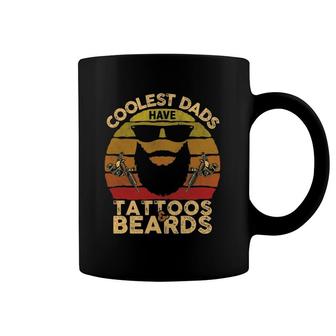 Coolest Dads Have Tattoos And Beards Funny Beard Dad Coffee Mug | Mazezy