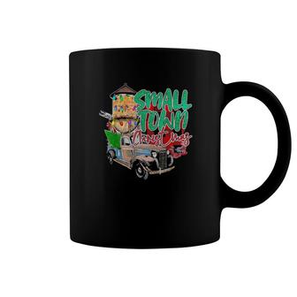 Country Farmer Life Small Town Christmas Red Vintage Truck Coffee Mug | Mazezy