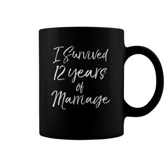 Couple 12Th Anniversary Gift I Survived 12 Years Of Marriage Coffee Mug | Mazezy