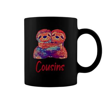 Cousins Two Hugging Sloths Polygon Style Coffee Mug