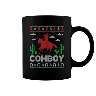 Cowboy Ride Horse Ugly Cowboy Christmas Coffee Mug | Mazezy