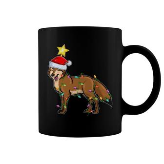 Coyote Lighting Xmas Tree Matching Coyote Christmas Coffee Mug | Mazezy