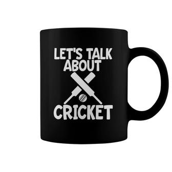 Cricket Game Gifts For Men Let's Talk About Cricket Coffee Mug | Mazezy