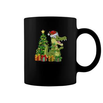 Crocodile Lighting Xmas Tree Matching Crocodile Christmas Coffee Mug | Mazezy