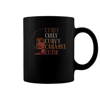 Curly Coily Curvy Caramel Cutie Natural Hair Premium Coffee Mug | Mazezy