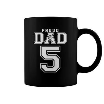 Custom Proud Volleyball Dad Number 5 Personalized For Men Coffee Mug | Mazezy