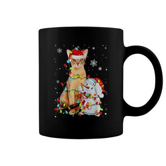 Cute Abyssinian Santa Hat Christmas Light Xmas Coffee Mug | Mazezy