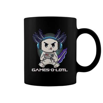 Cute Axolotl Playing Console Video Games Axolotl Gaming Coffee Mug | Mazezy