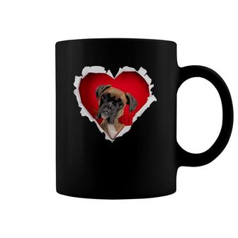 Cute Boxer Rose Heart Valentine's Day Couple Men Women Coffee Mug | Mazezy
